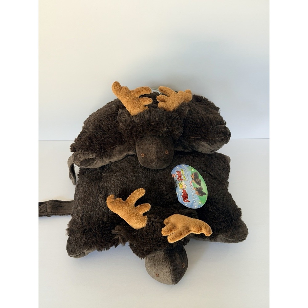 Pillow Pets Moose Plush Decorative Pillow 100% Polyester Brown/Set of Two